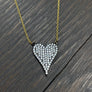 Medium black and white pavé cz heart - gold vermeil