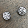Sterling silver pavé cz disc stud earring - silver, gold, rose gold, gunmetal