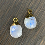 Gemstone drop thread earrings - gold
