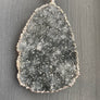 Large free form druzy pendant - antique silver