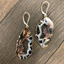 Extra quality druzy centerd oco geode slice earrings - gold