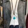 PREORDER - Braided leather necklace with turquoise nugget