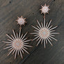 Pavé cz XL double starburst earrings - sterling silver