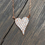 Tiny pavé heart necklace - sterling silver, gold vermeil