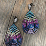 Pavé colored cz teardrop earring - various metal tones