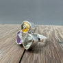 Multi gemstone ring - Sterling silver