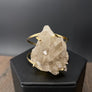 Smoky quartz cluster cuff bracelet - silver, gold