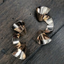 Metal ribbon wave earrings - silver, gold, rose gold