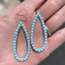 Larimar mosaic trimmed teardrop earrings