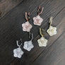 Pavé cz 3D pansy earrings