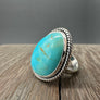 Beaded Trimmed turquoise rings - sterling silver