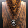 Pavé cz disc necklace - gunmetal and rose gold