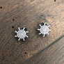 Pavé cz sun stud earrings