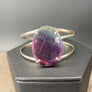 Fluorite cuff bracelet - silver