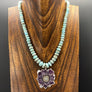 Larimar and amethyst/Jasper stalactite - silver