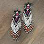 Seed bead extra long fringe earrings