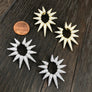 Pavé cz star burst earrings - silver, gold, gunmetal