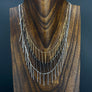 Fringe layering necklace - gunmetal silver gold