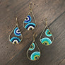 Paisley pattern seed bead teardrop earrings