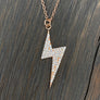 The Women Who Rock™ pavé cz lightning bolt necklace -silver, gold, gunmetal, rose gold - no coupon codes please