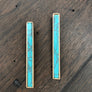 Bar earrings with stone inserts - gold