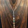 PREORDER - Dainty seven chakra stone lariat necklace - silver and gold