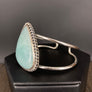 Amazonite statement cuff with silver beading - sterling silver