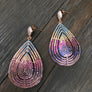 Pavé colored cz teardrop earring - various metal tones