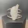 Quartz cluster cuff bracelet - silver, gold