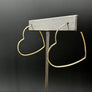 Heart outline hoop earring - silver, gold