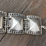 Rock stud bracelet - antique silver