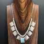 Larimar cushion/rectangle statement necklace