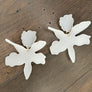 Acetate flower earring - gold tone