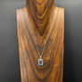 Blue topaz gemstone necklace - sterling silver