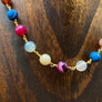 Multi agate beaded layering necklace - gold