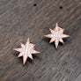 Pavé cz star stud earrings - sterling, rose gold, yellow gold