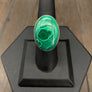 Malachite ring bezel set - sterling silver