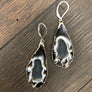 Extra quality oco geode slice earrings - silver