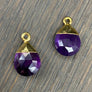 Gemstone drop thread earrings - gold