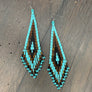 Seed bead extra long fringe earrings