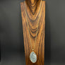 Large free form druzy pendant - gold