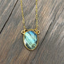 Faceted Gemstone pendant necklace - gold