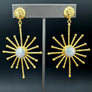 Freshwater pearl "northern star" drop statement earrings - gold tone