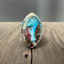 Marquis Chocolate oyster turquoise ring - sterling silver