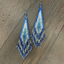 Seed bead extra long fringe earrings