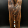 Seafoam crackle quartz “Waterfall” lariat necklace
