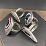 OOAK Fordite ring - sterling silver