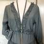 Gray braided leather with labradorite accent necklace
