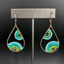 Paisley pattern seed bead teardrop earrings
