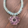 Larimar and amethyst/Jasper stalactite - silver